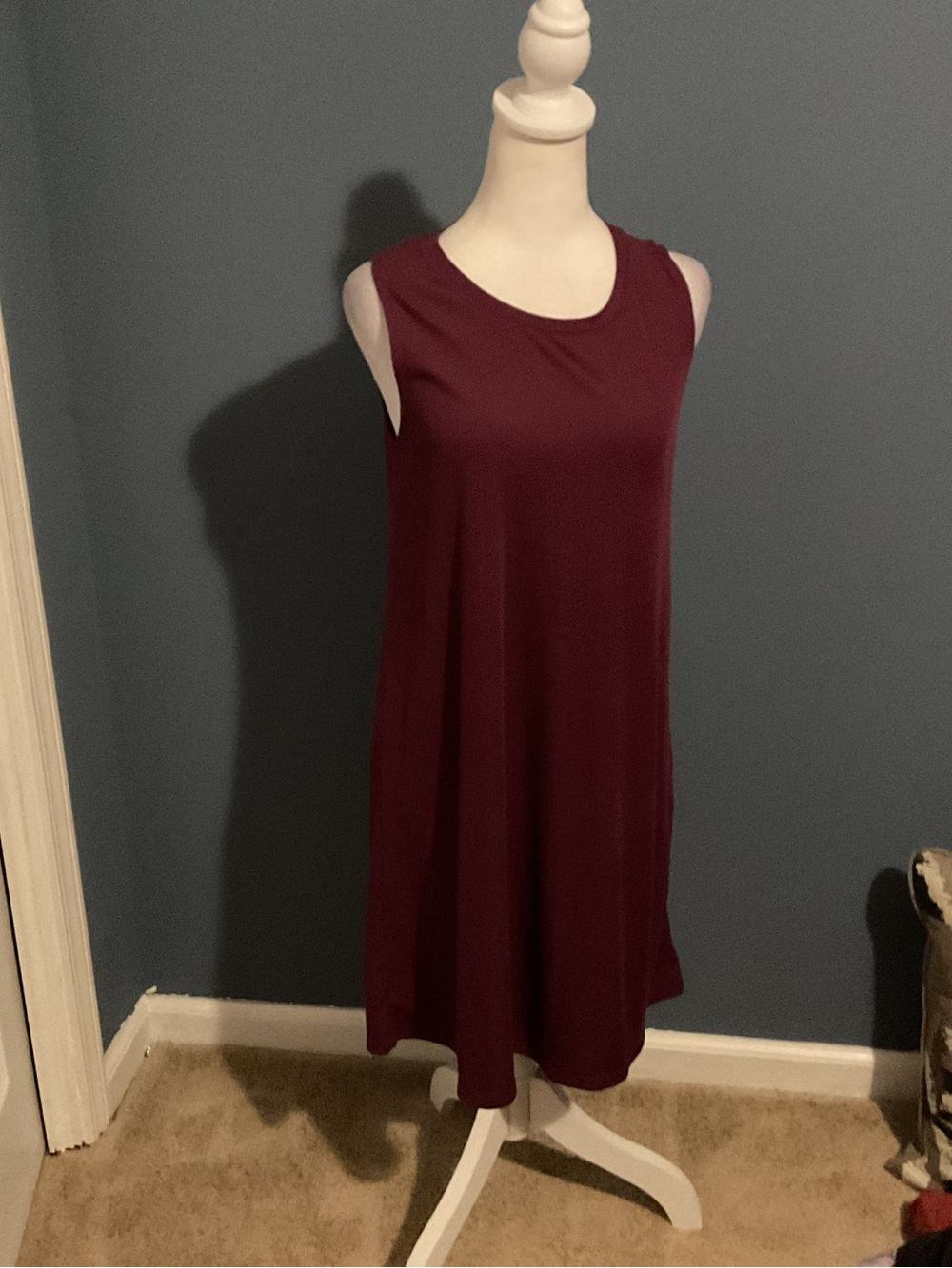 2 32 Degrees Sleeveless Tank Dress in Deep Wine